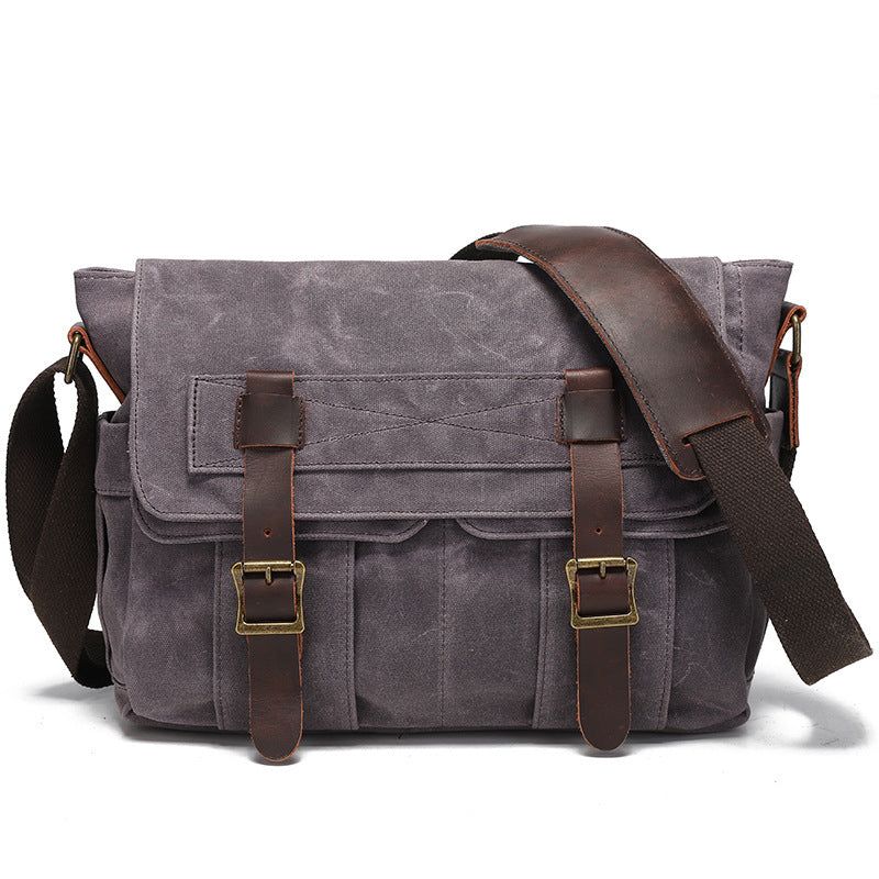 Water Repellent Waxed Camera Bag Cowhide
