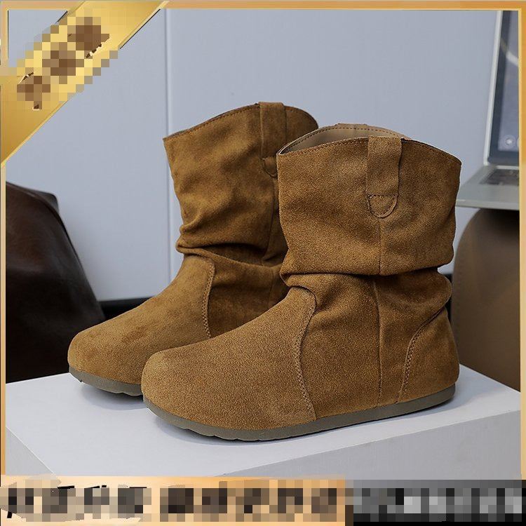 Retro Versatile Round-toe Slim Martin Boots For Women