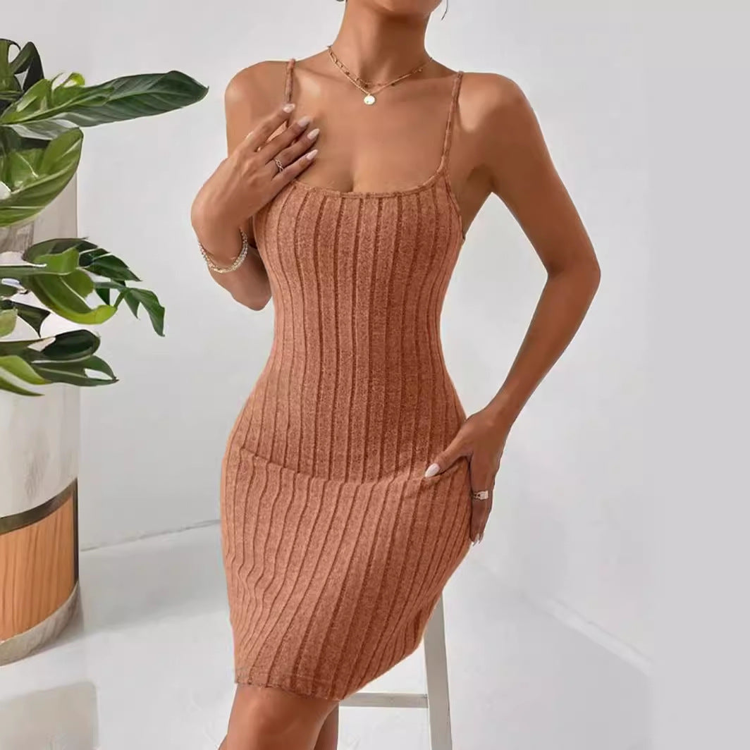 Women's Halter-style U-neck Sheath Dress