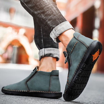 Men's Hand-stitched High-top Men's Shoes Large Size Outdoor