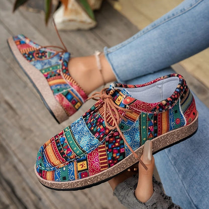 Thick-soled Large-size Colorful Casual Ethnic Retro Sneakers