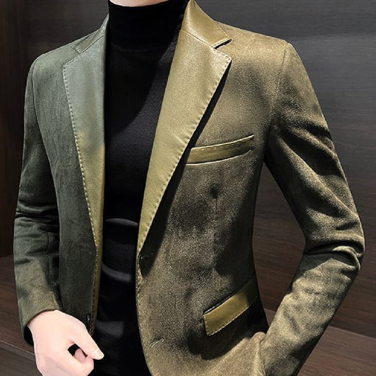 Fashion Casual Men's Patchwork Jacket