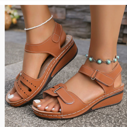 Wedge Sandals Summer Velcro Platform Shoes Women