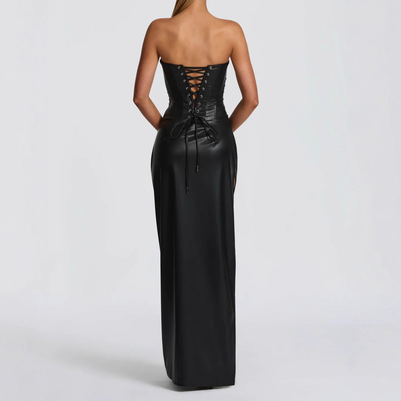 Women's Back-tie Tube Top Dress With Side Slit