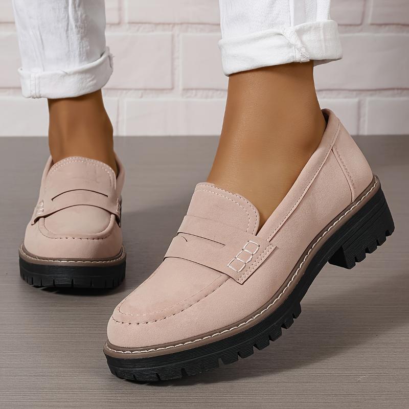Women's Solid Color Fashionable Thick-soled Loafers