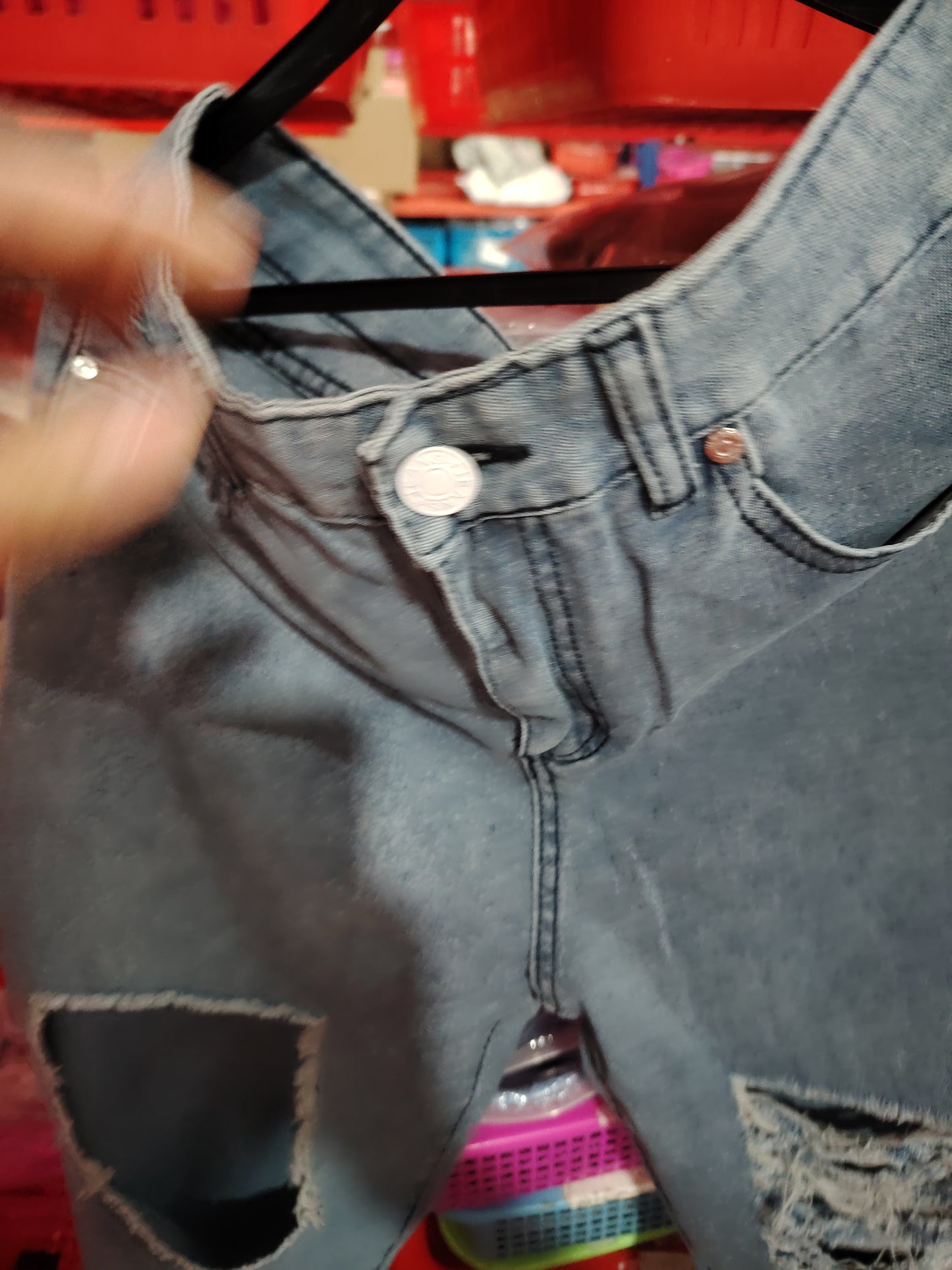 Women's American Retro Hole-punched Jeans Women High Waist Straight-crotch Loose Slim Design High-street Vibe Wide-legged Dragging Pants