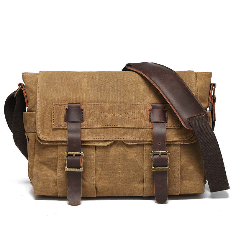 Water Repellent Waxed Camera Bag Cowhide