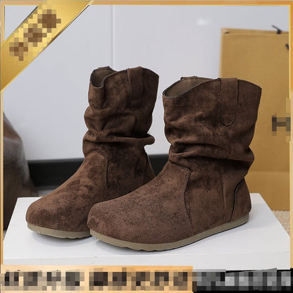 Retro Versatile Round-toe Slim Martin Boots For Women