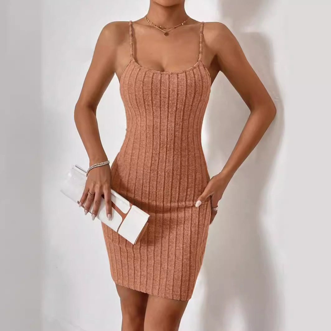 Women's Halter-style U-neck Sheath Dress