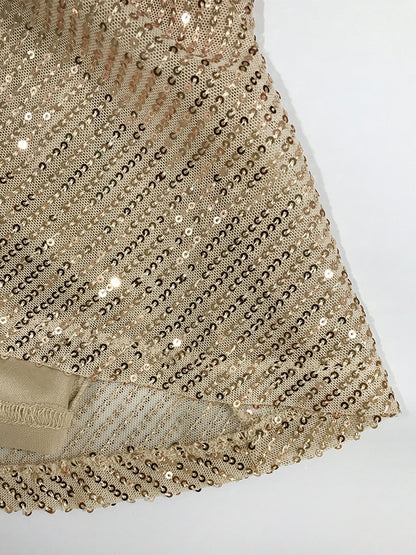 Autumn And Winter New Women's Sexy Gorgeous Sequined Dress Pleated Cross Strap Vacation Style Dress