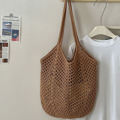 Casual Large Capacity Cotton Thread Woven Bag