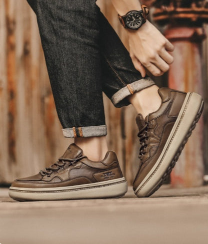 Men's Synthetic Leather Casual Sneakers