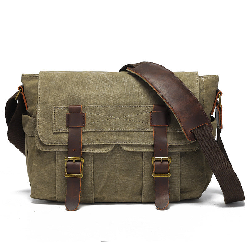 Water Repellent Waxed Camera Bag Cowhide