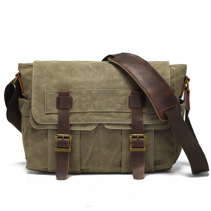 Water Repellent Waxed Camera Bag Cowhide