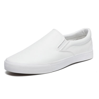 Breathable Flat Casual Sports Leather White Shoes