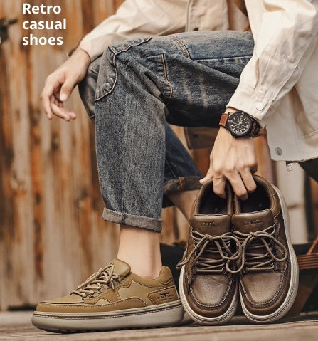 Men's Synthetic Leather Casual Sneakers