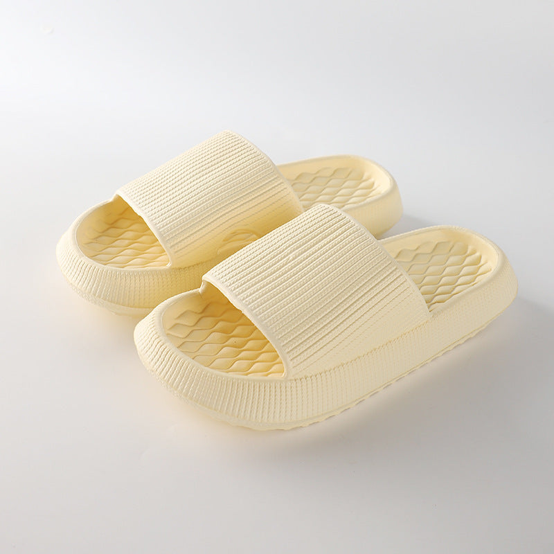 Summer EVA Slippers Solid Color Rhombus Stripe Anti-slip Slippers New Women's Home Shoes