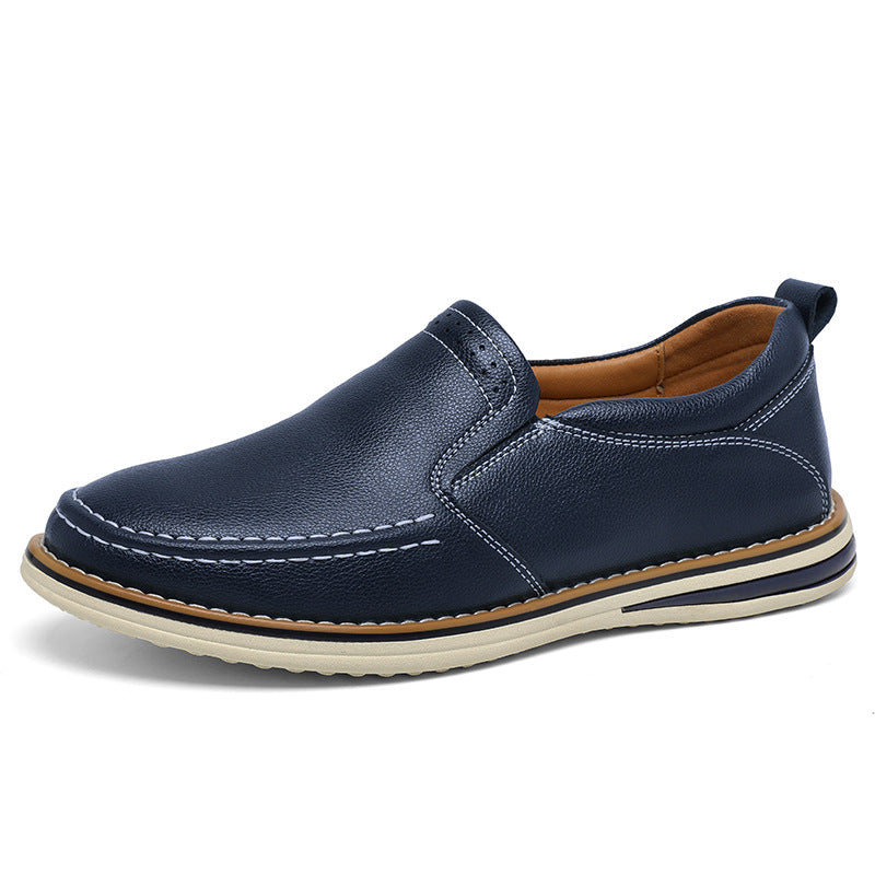 Hand-sewn Casual Leather Slip-on Bean Shoes