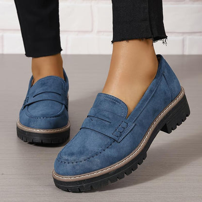 Women's Solid Color Fashionable Thick-soled Loafers