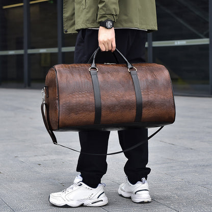 Men's Fashion Personalized Outdoor Sports Crocodile Pattern Travel Bag