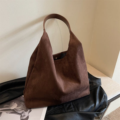 Retro Suede Versatile Tote Bag Matte For Women