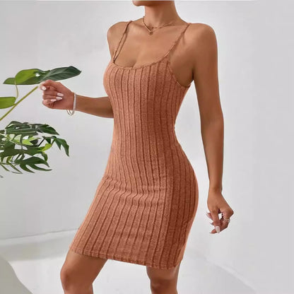 Women's Halter-style U-neck Sheath Dress