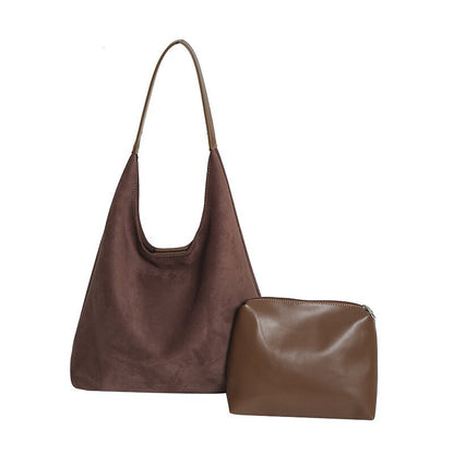 Retro Suede Versatile Tote Bag Matte For Women