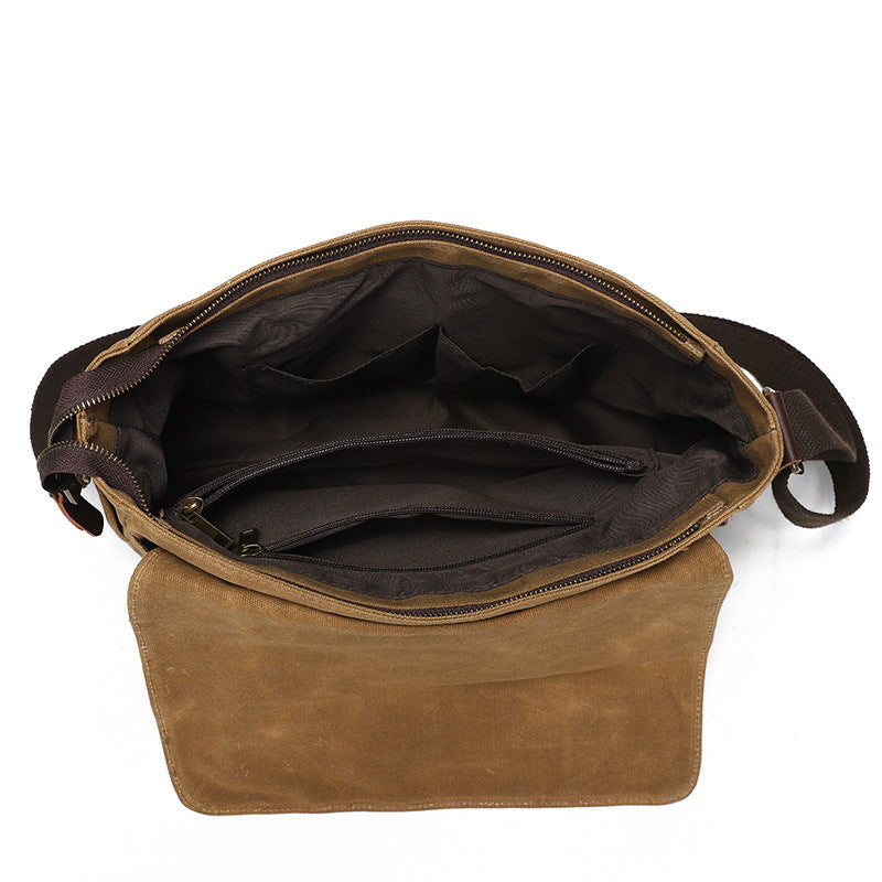Water Repellent Waxed Camera Bag Cowhide