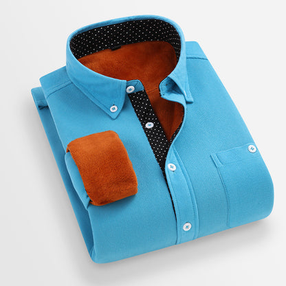 Autumn And Winter Men's Casual Fashion Flannel Shirt Thickened