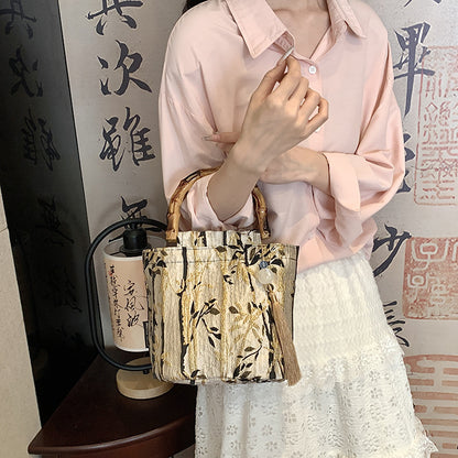 New Stylish Bamboo Handle Women's Handbag