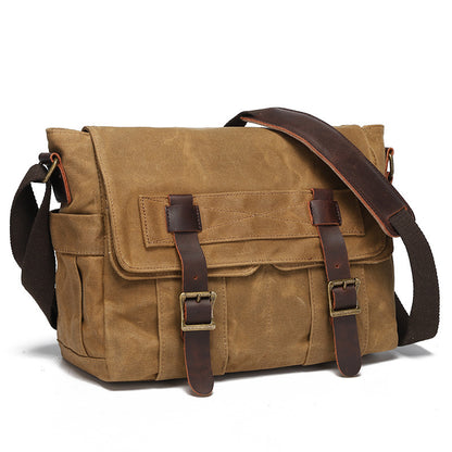 Water Repellent Waxed Camera Bag Cowhide