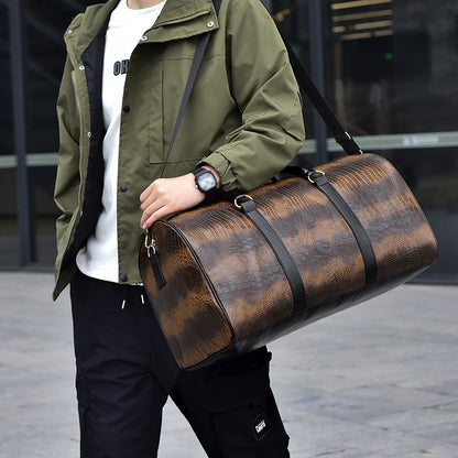 Men's Fashion Personalized Outdoor Sports Crocodile Pattern Travel Bag