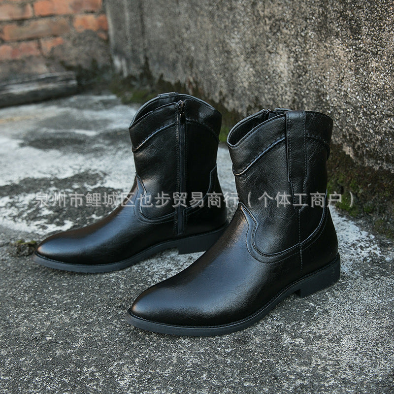 Retro High-top Leather Shoes Ankle Boots Casual
