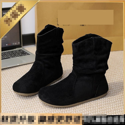 Retro Versatile Round-toe Slim Martin Boots For Women