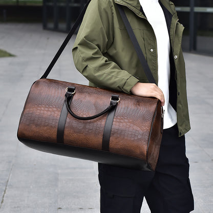 Men's Fashion Personalized Outdoor Sports Crocodile Pattern Travel Bag