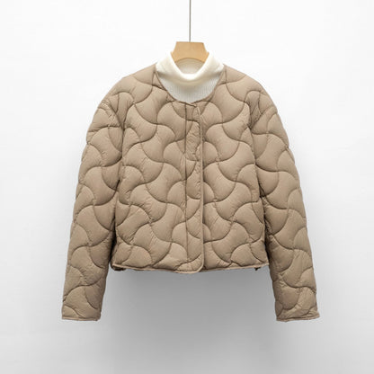 Loose Minimalist Style Lightweight Round Neck Short Jacket