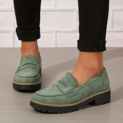 Women's Solid Color Fashionable Thick-soled Loafers