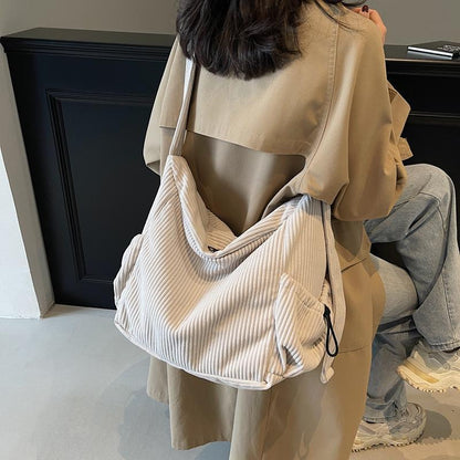 Corduroy Tote Women's Large Capacity Simple Messenger Bag