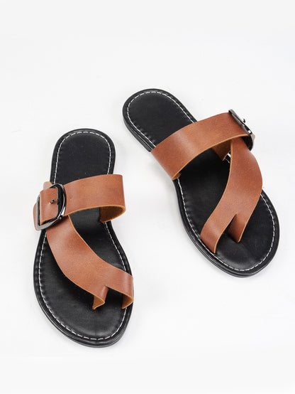 Summer Buckle Toe Clip Sandals Fashion Flat Beach Shoes Casual Comfortable Slides Slippers