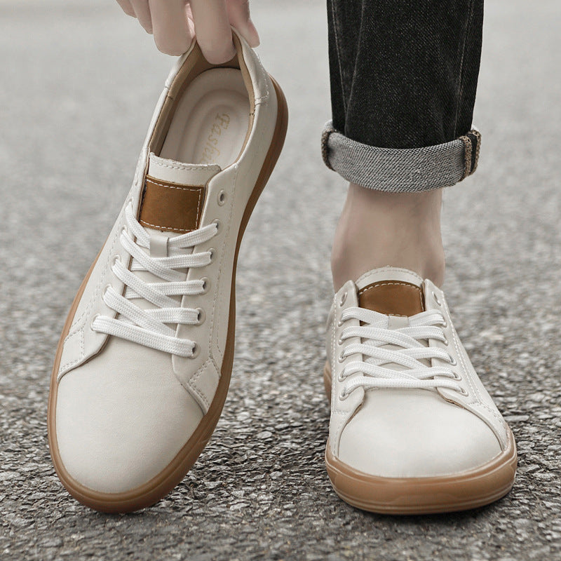 Spring Fashion Lace-up Leather Low-top Casual Shoes