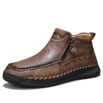 Men's Large-size Casual Hand-sewn Retro Work Boots