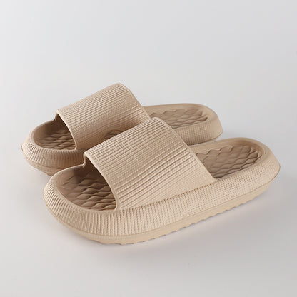 Summer EVA Slippers Solid Color Rhombus Stripe Anti-slip Slippers New Women's Home Shoes