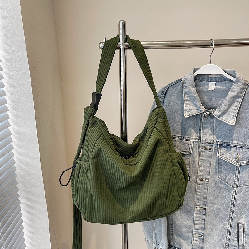 Corduroy Tote Women's Large Capacity Simple Messenger Bag