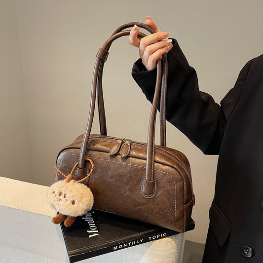 Large Capacity Pillow Bag With Underarm Texture For Commuting