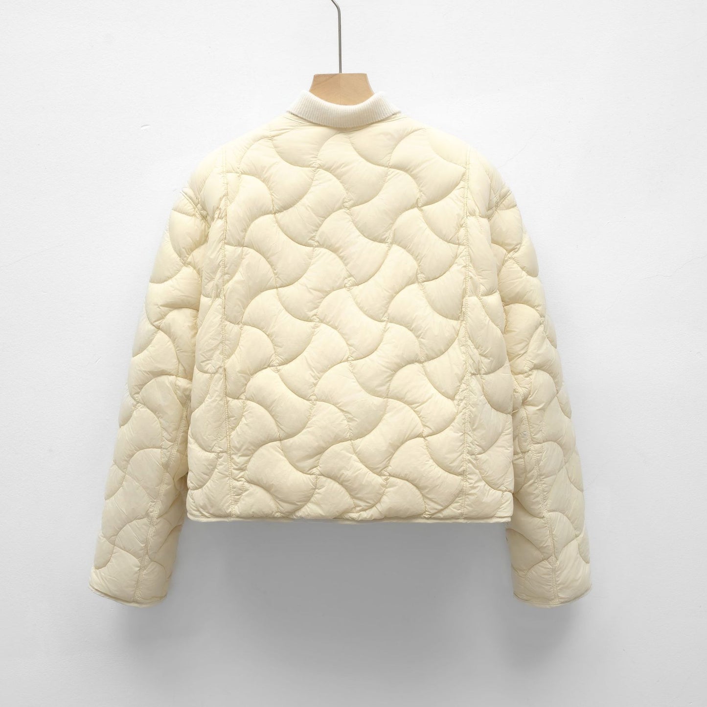 Loose Minimalist Style Lightweight Round Neck Short Jacket