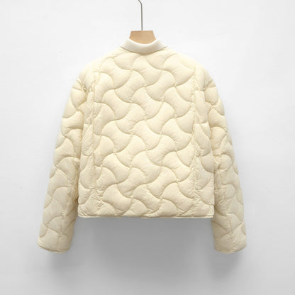 Loose Minimalist Style Lightweight Round Neck Short Jacket