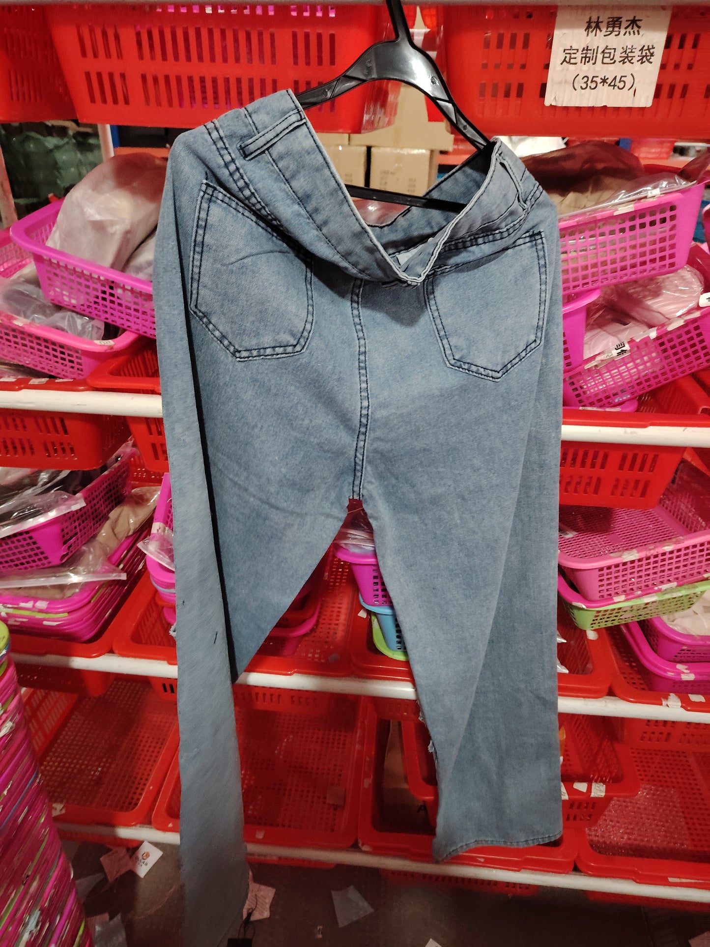 Women's American Retro Hole-punched Jeans Women High Waist Straight-crotch Loose Slim Design High-street Vibe Wide-legged Dragging Pants