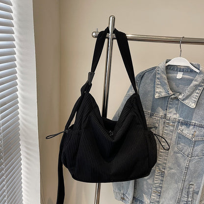 Corduroy Tote Women's Large Capacity Simple Messenger Bag