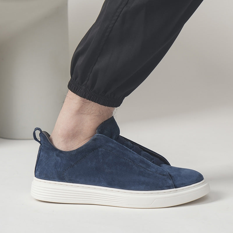 Men's Elastic No-Tie White Casual Sneakers