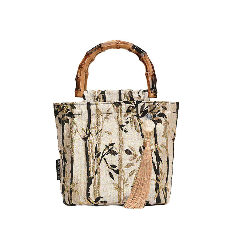 New Stylish Bamboo Handle Women's Handbag